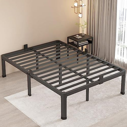 18 Inch Full Size Bed Frame with Round Corner Legs and Mattress Stopper, view 2