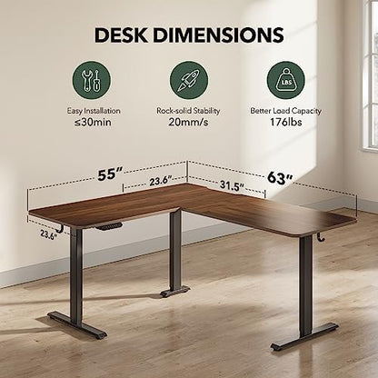 Reversible L Shaped Standing Desk, view 3