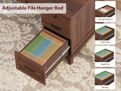 53.54" Executive Desk with Drawers, view 5