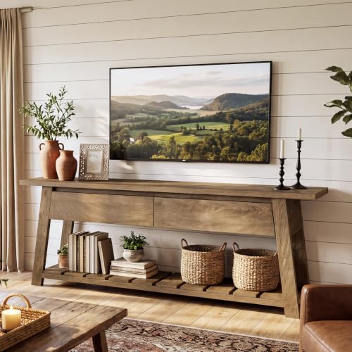 63" Farmhouse TV Stand with 2 Storage Drawers for 65-Inch TV, view 7