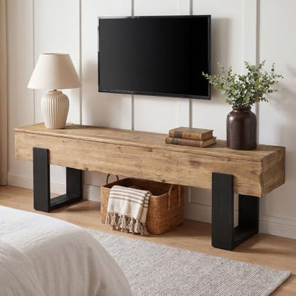 63-Inch Solid Wood TV Stand for 55/60/65/75-Inch TVs, view 4