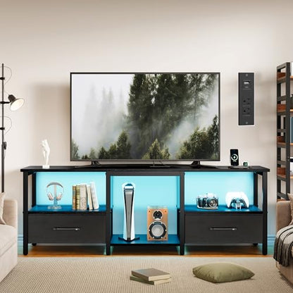 TV Stand for TVs up to 65 Inch, 59'' Under TV Cabinet, Black, view 3