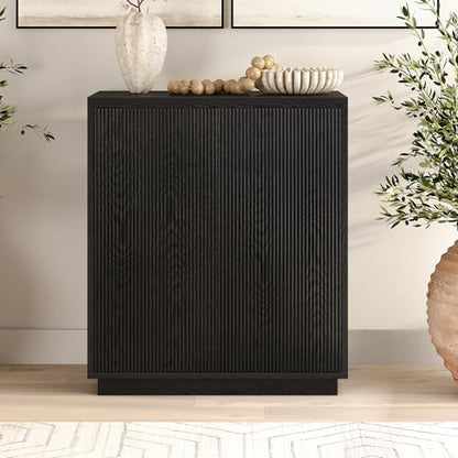 Henn&Hart 28" Fluted Accent Cabinet, Sideboard Buffet, Natural Black, view 4