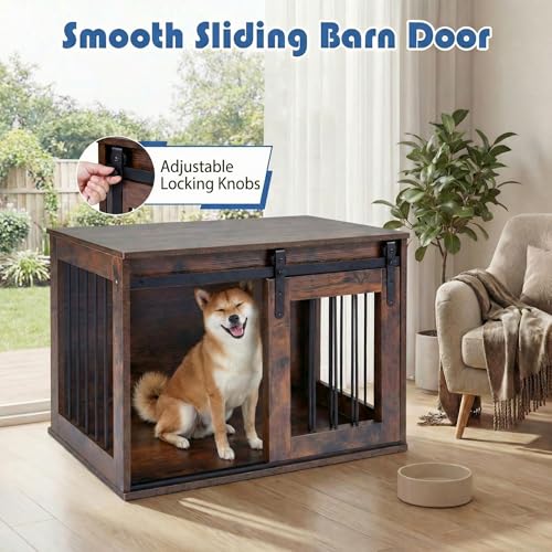 Farmhouse Wooden Dog Crate Furniture, view 5
