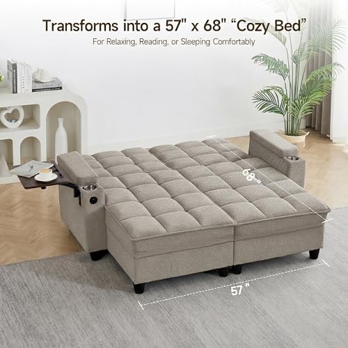 70.9" Chaise Lounge Chair Indoor, Oversized Boucle Upholstered Sofa Bed, view 3