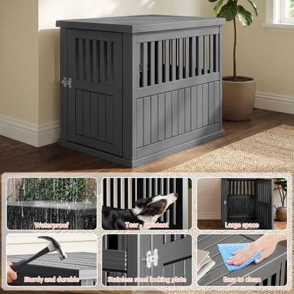 Heavy Duty Dog Crate Furniture Lockable Indoor Outdoor Kennel & End Table, view 8