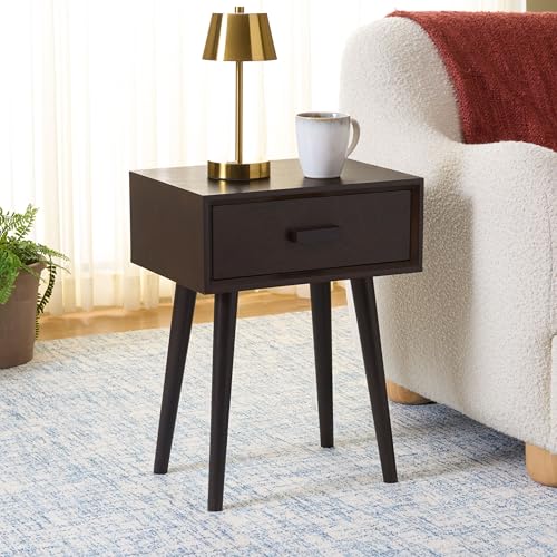 SAFAVIEH Home Collection - Lyle Dark Chocolate Accent Table, 1 Drawer, Mid-Century Modern Design (ACC5702F)