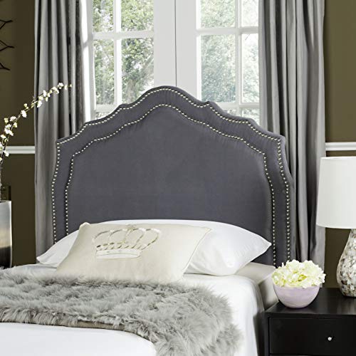 Safavieh Mercer Collection Skyler Grey Silver Nailhead Headboard, view 2