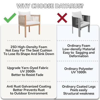 Outdoor Dining Chairs Set of 2, Wicker Patio Furniture Set with Armrests, Cushioned Backrest Patio Arm Chairs, Metal Barrel Dining Room Chair, Modern Kitchen Table Chair for Balcony, Beige