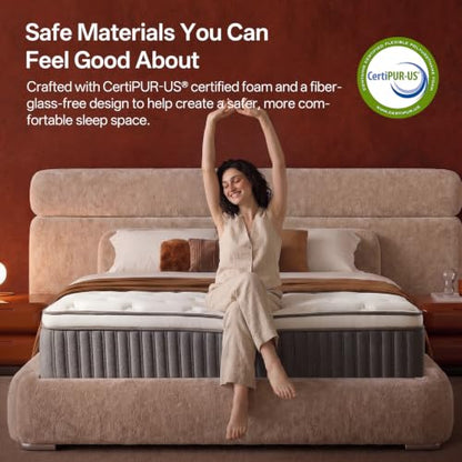 Queen Mattress 12 Inch, Memory Foam Hybrid, Medium Firm, view 5
