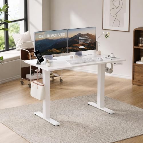 40 x 24 Inch White Electric Standing Desk, view 3