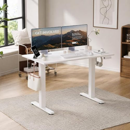 40 x 24 Inch White Electric Standing Desk, view 3