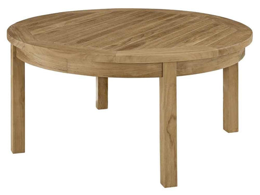Natural grade A teak wood round outdoor coffee table