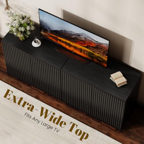 61.8" TV Stand for Living Room,Fluted Media Console Fits 55–65 Inch TVs, view 6