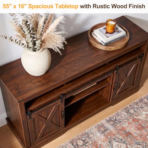 Farmhouse TV Stand for 65 Inch TV, 34" Tall Entertainment Center, view 7