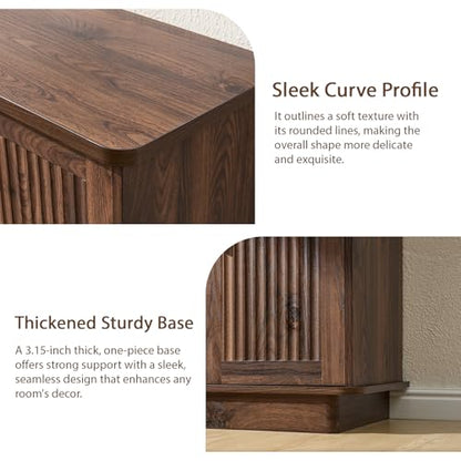 Modern Sideboard Buffet Cabinet with Storage, Walnut, view 6