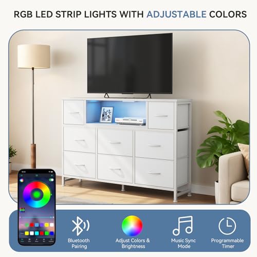 LED Entertainment Center, TV Stand Dresser for Bedroom, view 5