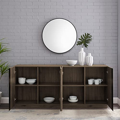 Liss Contemporary 4-Door Minimalist Sideboard 70 Inch Slate Grey