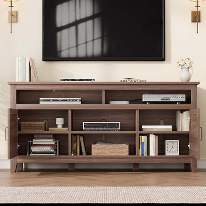 63 Inch TV Stand, Entertainment Center with Adjustable Shelves, view 4