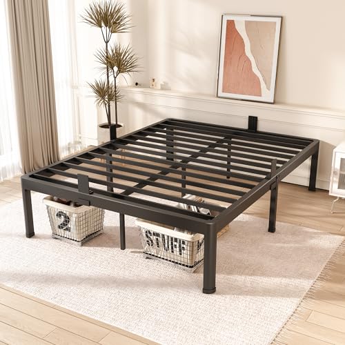 Queen Bed Frame with Round Corner Edge Legs 18 inch High 3500 lbs Heavy Duty, view 3