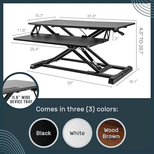 Black 32 in Standing Desk Converter, OF-S05-1, view 3