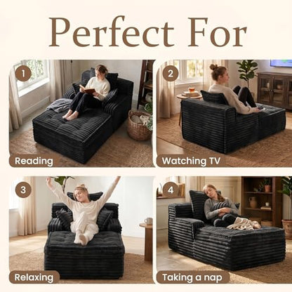 Boneless Chaise Lounge Couch Indoor, view 7