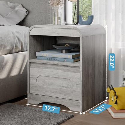 3 Piece Bedroom Set, Dresser and Nightstand Sets for Bedroom, Wood 6 Drawer Dresser & Night Stand Set of 2, Wide Chest of Drawers Modern Storage Cabinet Bedroom Furniture Set, Grey