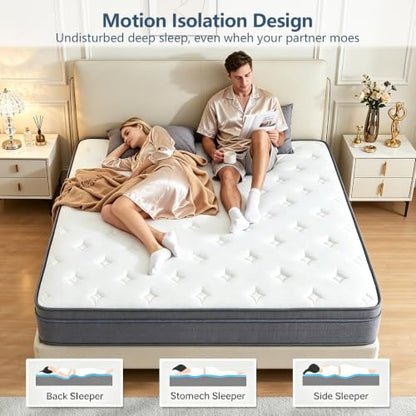 Memory Foam Hybrid Mattress in a Box with Pocket Spring for Pressure Relief, view 6