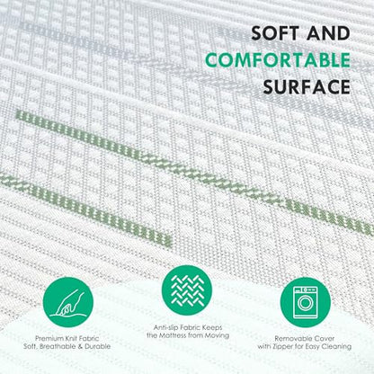 4 Inch Sofa Mattress Full Size, Gel Memory Foam Infused, with Removable Washable Cover, for Sleeper Sofas, Pull Out Bed, Guest Room, RVs, Boats