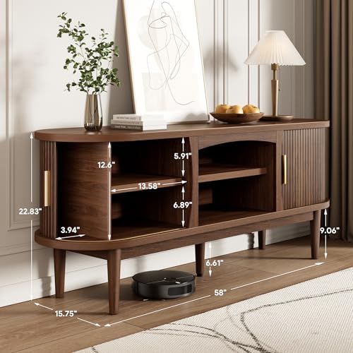 Mid Century TV Stand for TVs up to 65 Inches, Entertainment Center with Storage, view 3