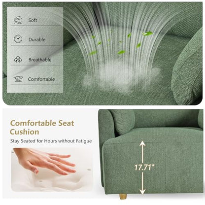 Oversized Accent Chair with Storage Ottoman, Lounge Armchair with 2 Arm Pillows, view 4
