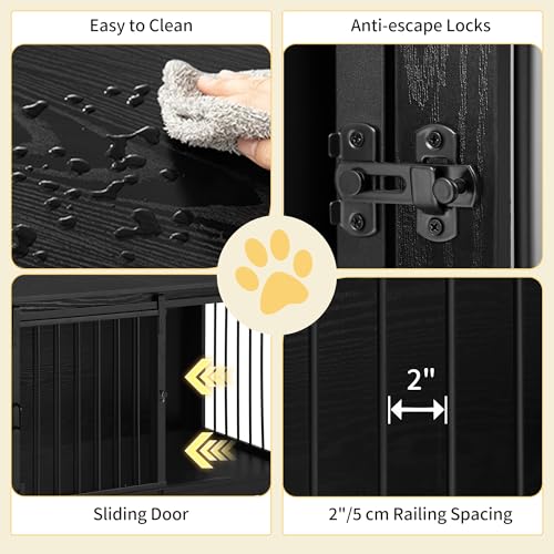 27.2" S Dog Crate Furniture Indoor Dog Kennel with Barn Door, view 6