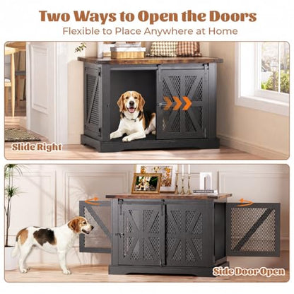 40" Farmhouse Dog Crate Furniture for Medium Dogs Up to 45 lb, view 6