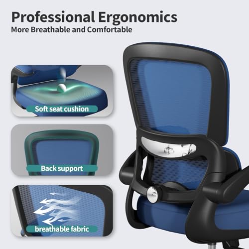 Office Chair, Ergonomic Desk Chair with Adjustable Lumbar Support, view 4