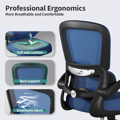 Office Chair, Ergonomic Desk Chair with Adjustable Lumbar Support, view 4