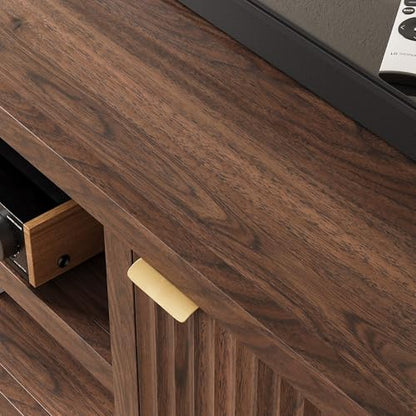 Fluted TV Stand for 80 in, Modern Entertainment Center with Storage, view 8
