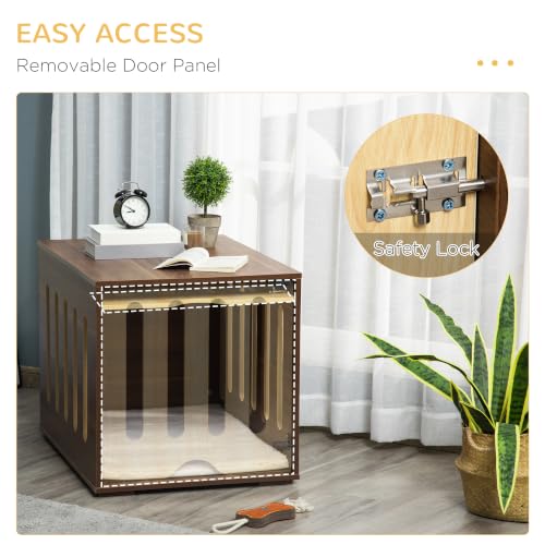 Furniture Style Dog Crate End Table with Removable Door Panel Brown, view 5