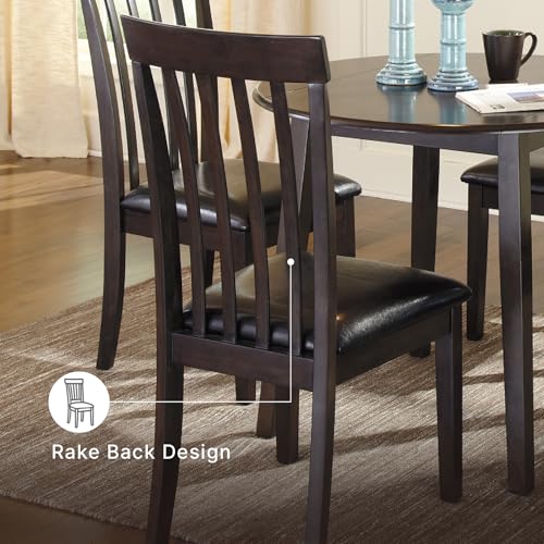 Signature Design by Ashley Hammis Rake Back Dining Room Chair, Set of 2, Dark Brown
