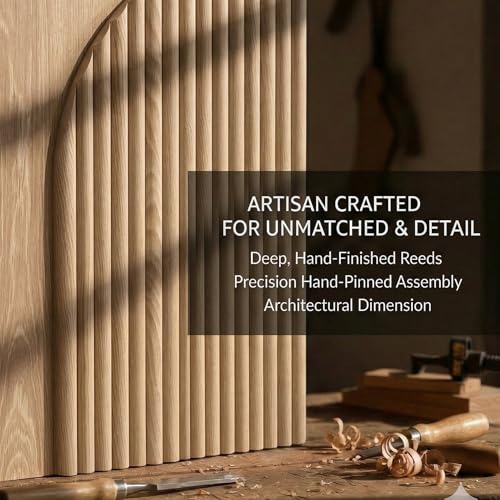 Fluted TV Stand with Arched Reeded Design Doors, view 5