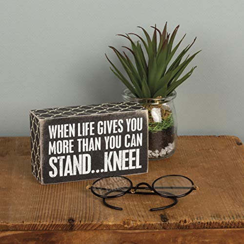 Box Sign, 3-Inch by 5-Inch, Kneel
