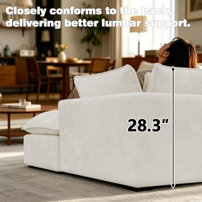 Boneless Couch Sectional Sofas Cloud Couches for Living Room | Loveseat L U Shaped Modern Modular Cloud Sofa with Pillows and Ottoman for Bedroom