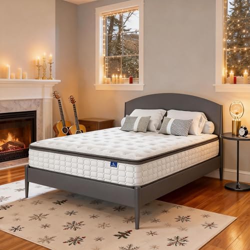 10 Inch Twin Mattress, Hybrid Mattress in a Box, White, view 2