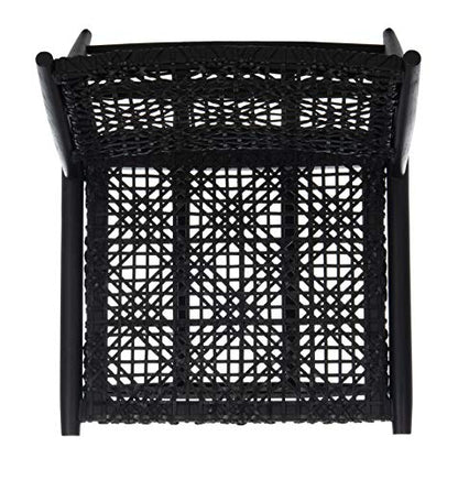 Safavieh Home Bandelier Black and Black Leather Weave Accent Chair