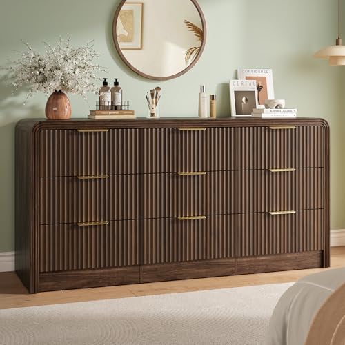 Fluted 9 Drawers Dresser, 63'' Wide Chest of Drawers for Bedroom, view 2