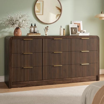 Fluted 9 Drawers Dresser, 63'' Wide Chest of Drawers for Bedroom, view 2