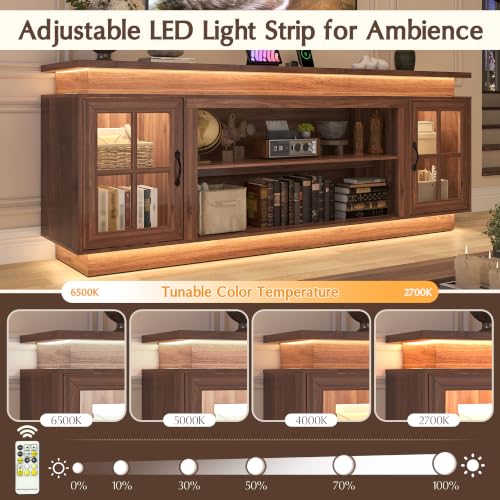 Modern Walnut Wood TV Stand for 75/80 Inch TV,Entertainment Center, view 7