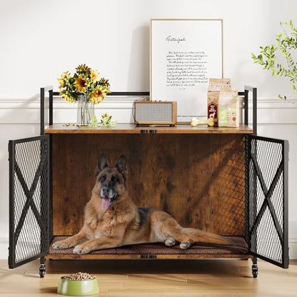 41 Inch Dog Crate Furniture with Cushion, Indoor Dog Kennels, view 2