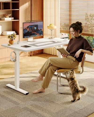 FLEXISPOT EN1 48"x24" One-Piece Standing Desk, White, view 3