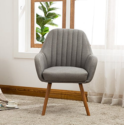 Tuchico Contemporary Fabric Accent Chair,Arm Rest, Gray