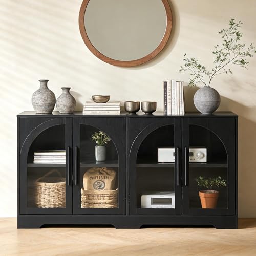 55" Sideboard Buffet Cabinet with Glass Doors, view 2
